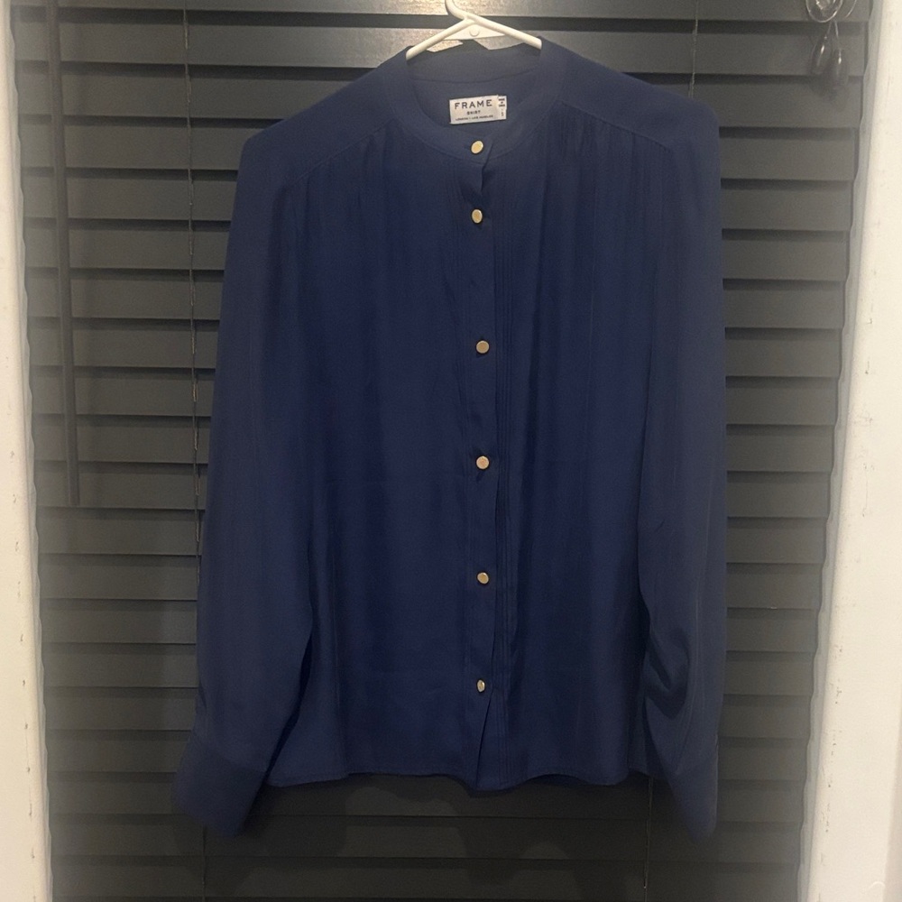 Frame Denim Navy Blouse
